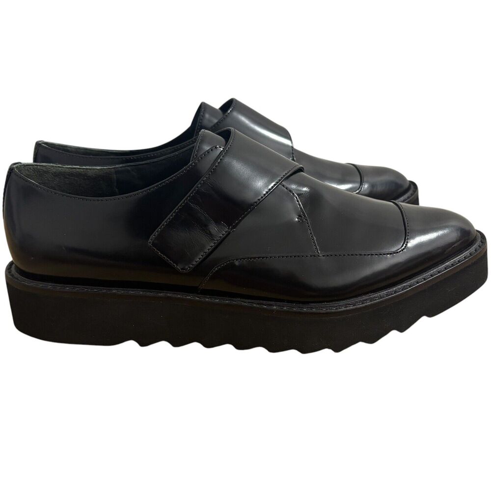 Vince Ames Women's Sz 9 EU 40 Leather Creeper Loafers Black Casual Designer EUC